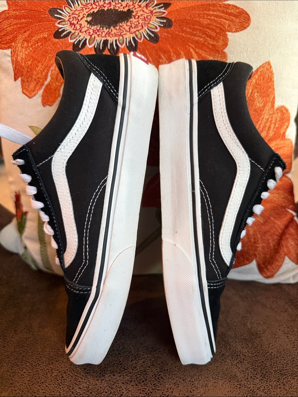 VANS OLD SKOOL SNEAKER LOW TOP LACE UP LEATHER CANVAS SUEDE WAFFLE SOLE VGUC 8.5 - Picture 5 of 12